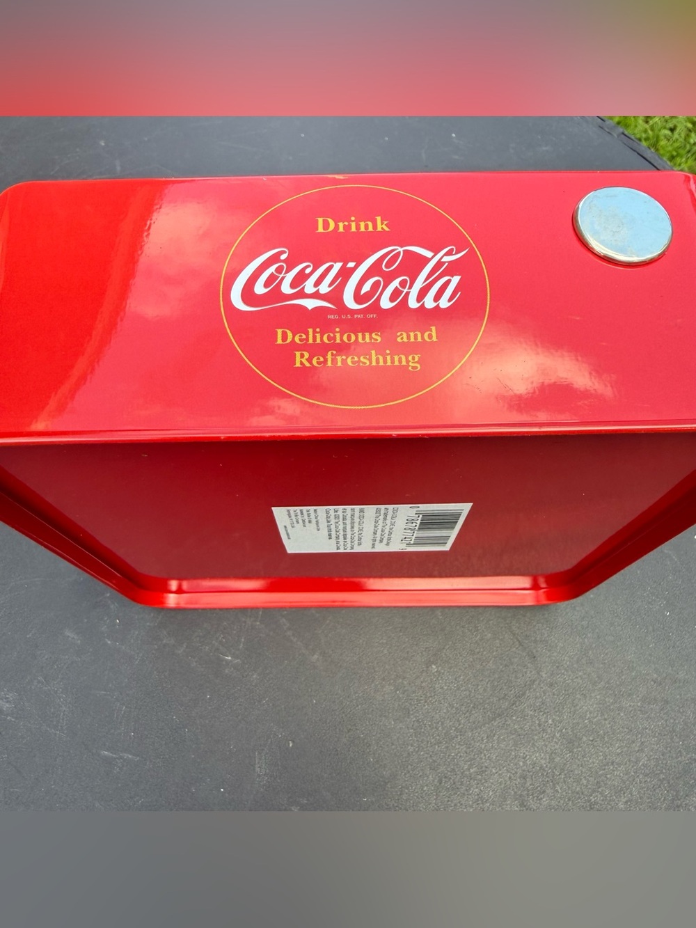 Retro Coca-Cola Advertising Tin Square Flat Napkin Holder Vintage 6.5x6.5x2.25โ - Picture 4 of 14